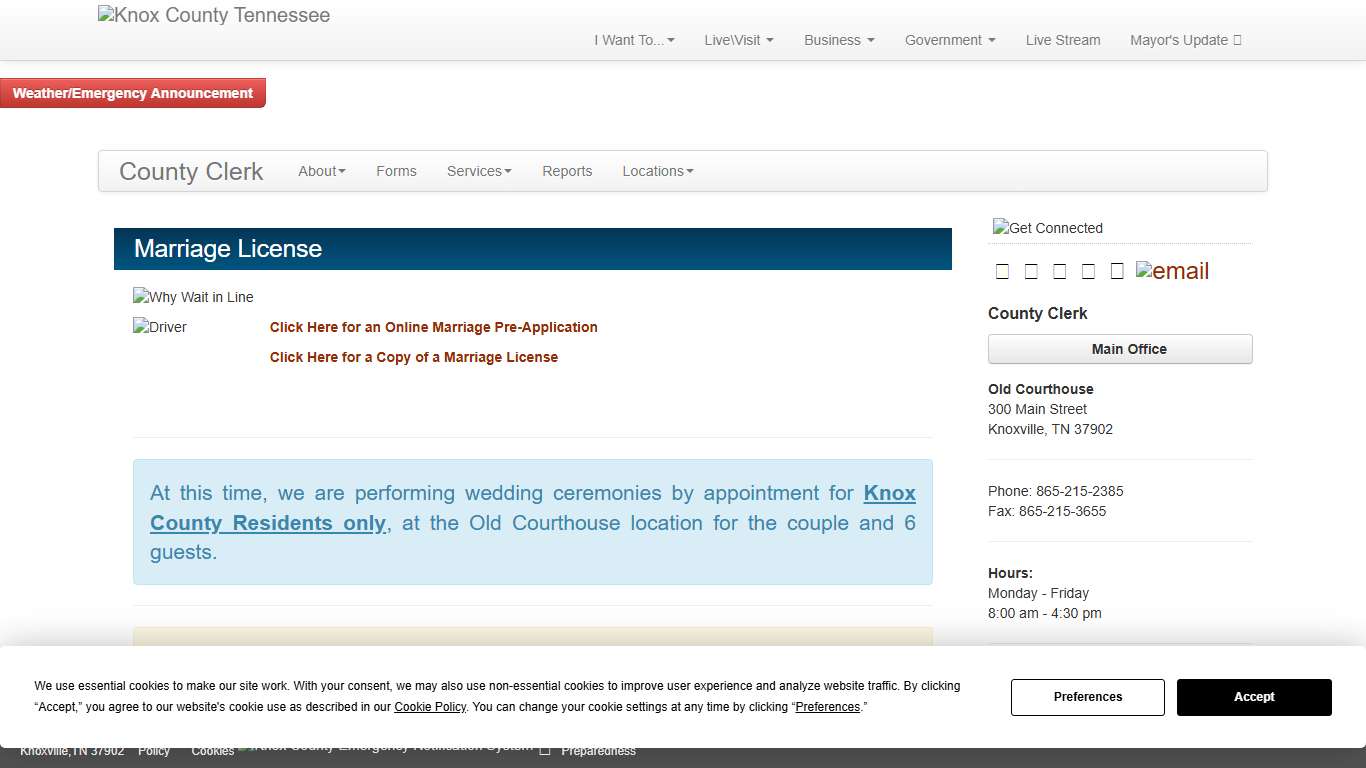 Marriage License - County Clerk - Knox County Tennessee Government